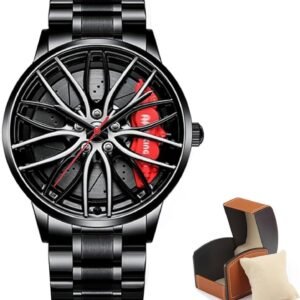 Luxury Car Wheel Rim Design Stainless Steel Men's Watch